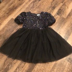 NWOT! Cat & Jack black sequin tulle dress